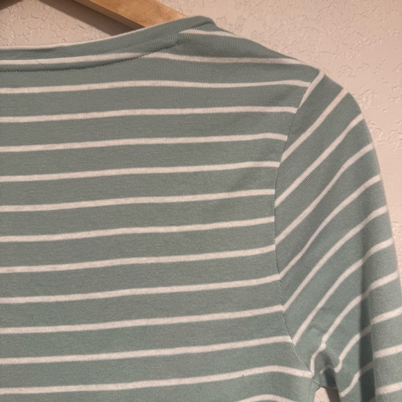 Ann Taylor Striped Green Women's Top - Picture 5 of 5